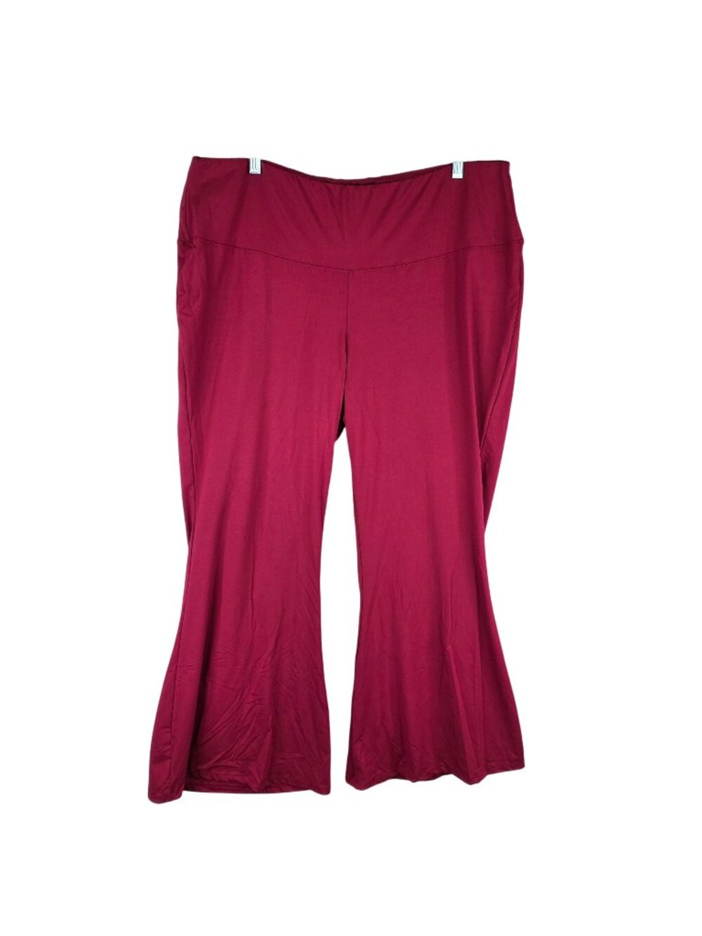 Womens Burgundy Wide Leg Stretch Pants Polyester Blend Stretch Size 4XL